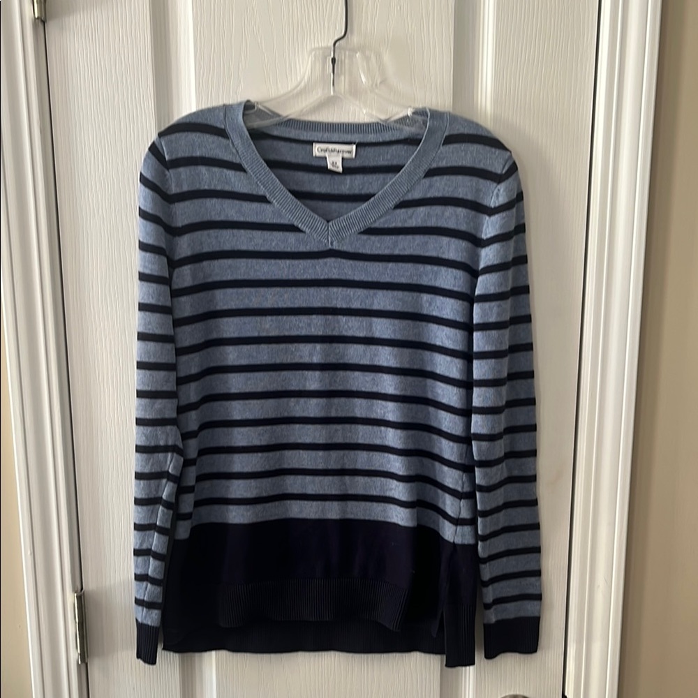 Blue Striped Women's Sweater Size XS